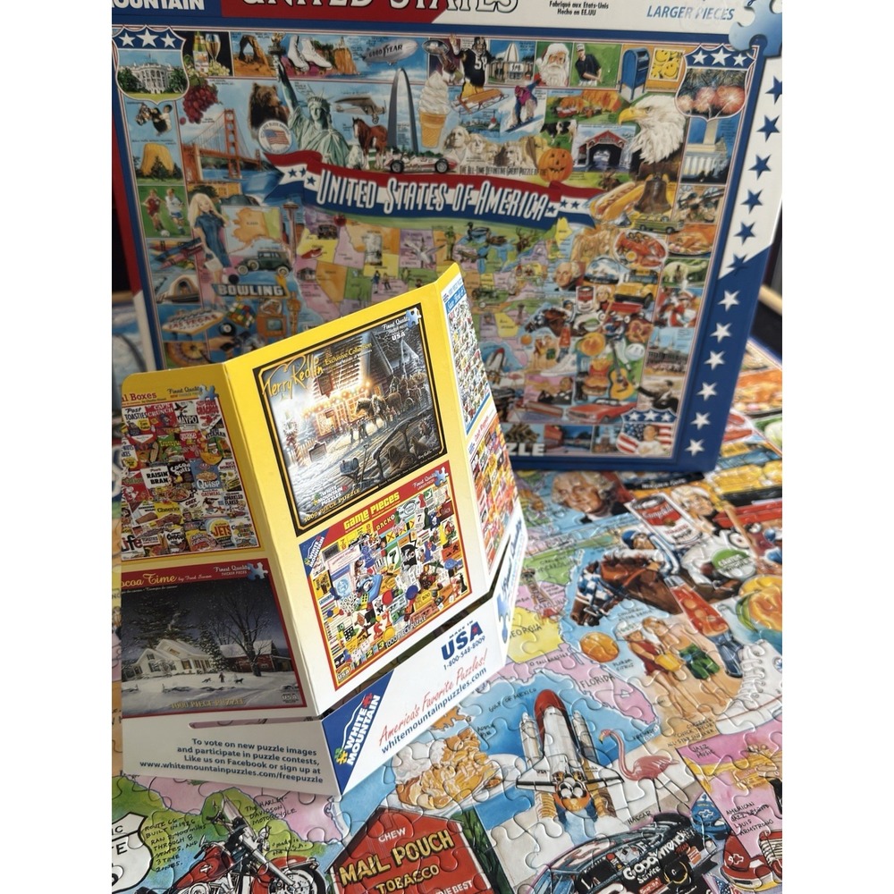 White Mountain United States of America Jigsaw Puzzle 1000 Pc Larger Pcs 24 x 30 - Picture 5 of 7